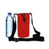 Light Red Canvas 8oz Bottle Carrier Bag 13x18cm with Adjustable Strap