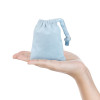 Baby Blue Cotton Drawstring Gift Bag 10x13cm