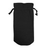 Black Cotton Drawstring Bottle Bag 17x37cm with braided cord