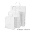 25 White Paper Bags 32x42cm. 14cm Gusset. Twisted paper handles