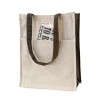 Natural Canvas 10oz Small Shopper 32x36x10cm. Long Khaki handles & gusset. Front Pocket