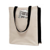 Natural Canvas 8oz Small Shopper 32x36x10cm Long black Handles & black Gusset, Front Pocket