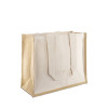 Cotton 12oz Canvas & Jute Tote Shopper Bag 37x30x15cm Long Handles