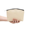 Natural Canvas 8oz purse/pouch 17x14cm with black zip