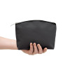Slate Grey Canvas 8oz purse/pouch 17x14cm, black zip