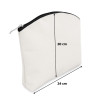 White Canvas 8oz purse/pouch 24x20cm, black zip