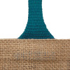 Natural/Teal Starched Jute Gift Bag 20x20x12cm Gusset