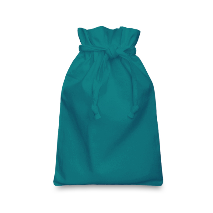 teal drawstring bag