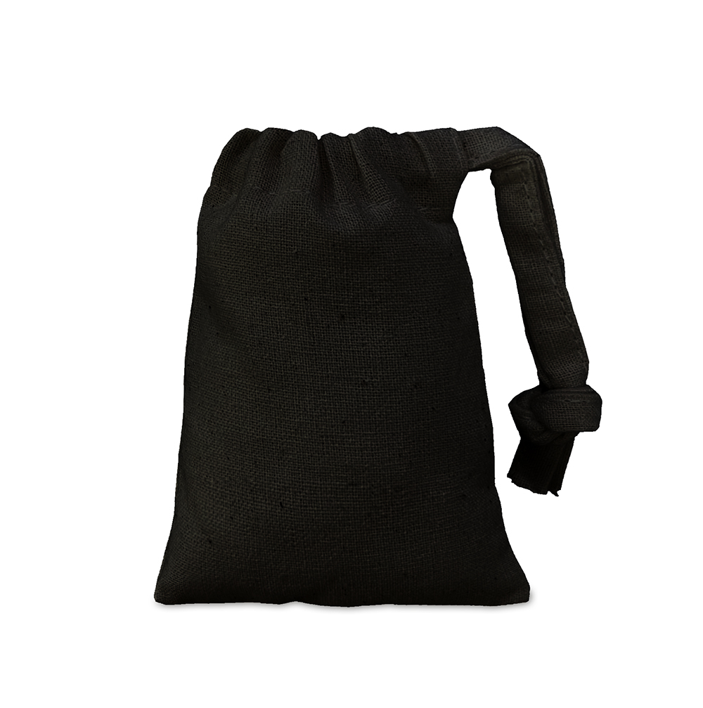 Black Cotton Drawstring Bag 6x9cm Mini Drawstring Bags The Clever