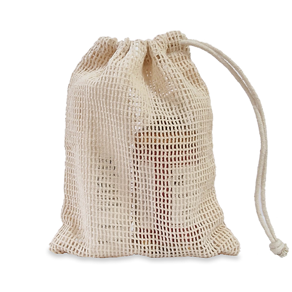 Mesh Cotton Drawstring Bag 15x20cm | Eco-Friendly Reuseable