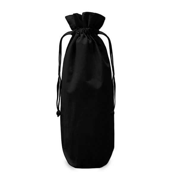 Black cotton Drawstring Bottle Gift Bag The Clever Baggers