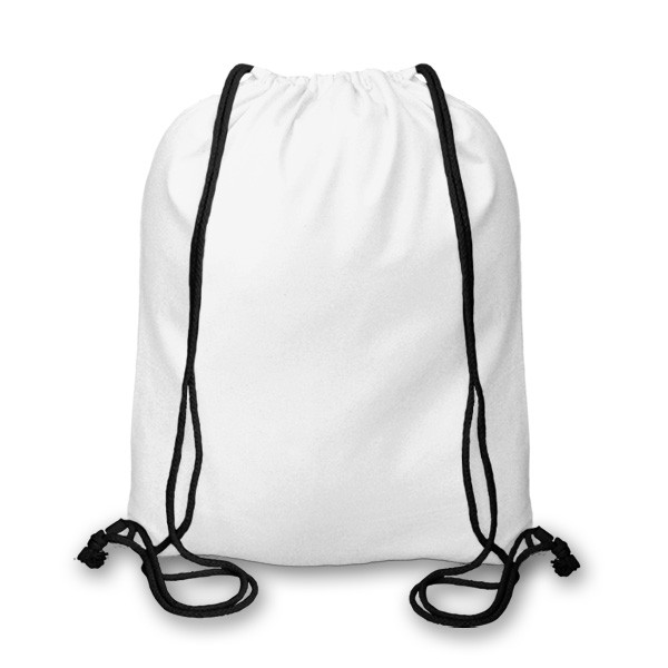Fresh White Cotton Drawstring Duffel Bag 40x45cm Drawstring Back