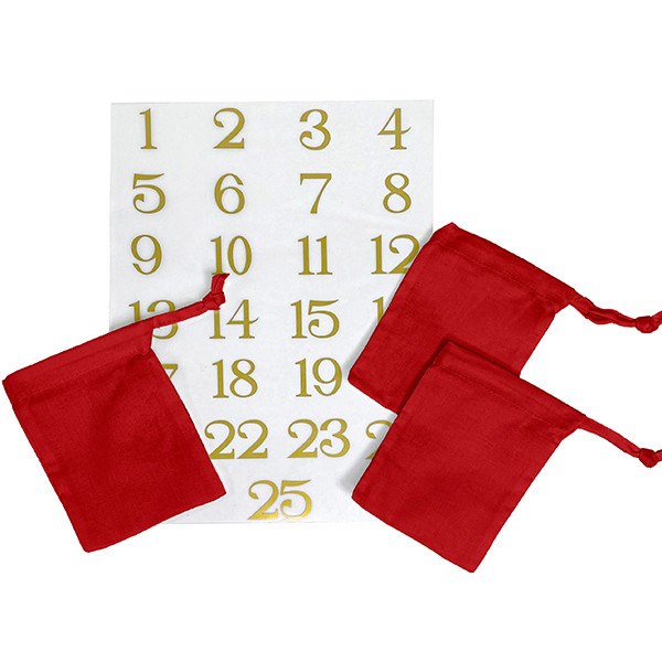 Red & Gold DIY Advent Calendar Kit | Christmas Craft Kits | The Clever ...